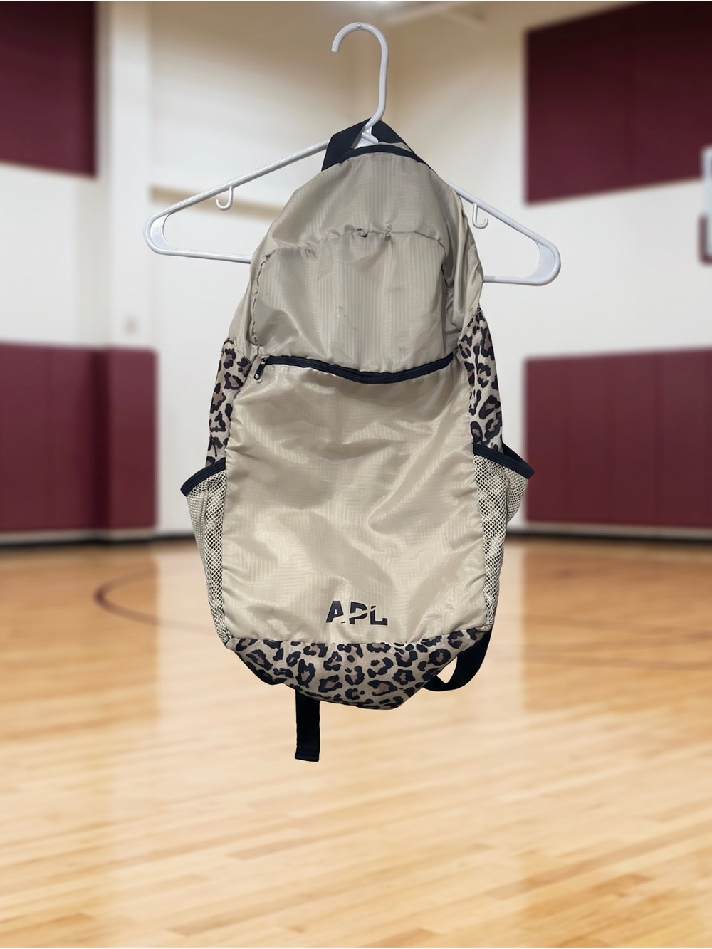 APL Kids Beige Backpack with Leopard Trim